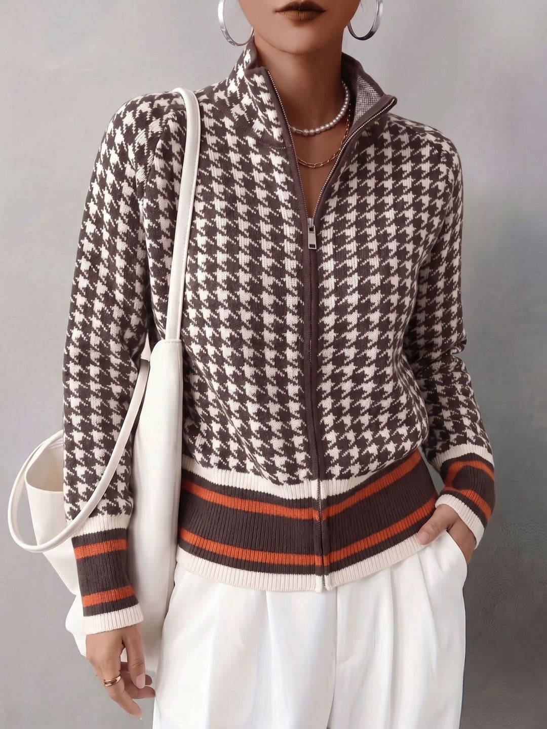 Fiorella Contrast-Trim Cardigan