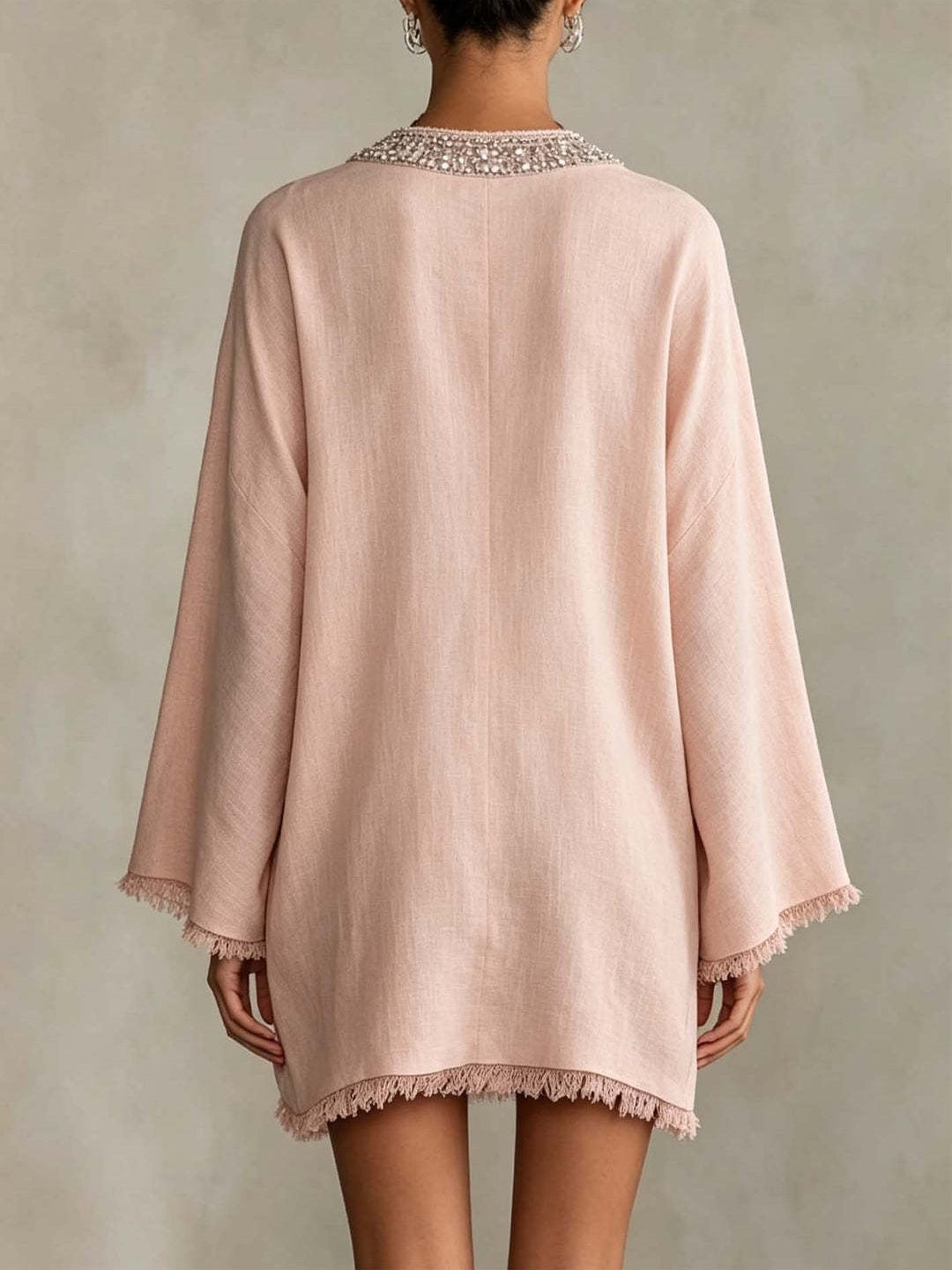 Rosalia Beaded Fringe Tunic Mini Dress