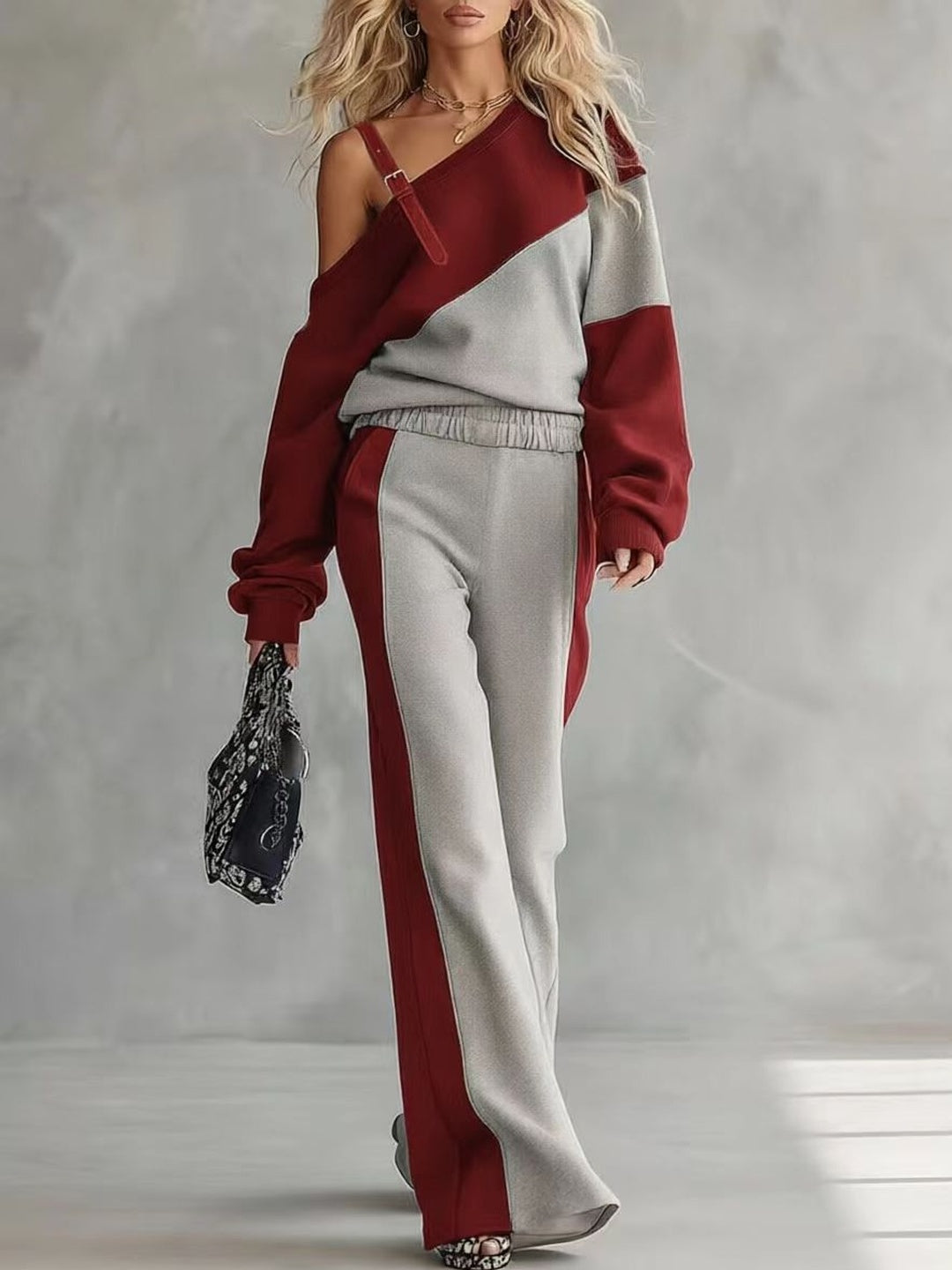 Riviera Color-Block Wide-Leg Lounge Set