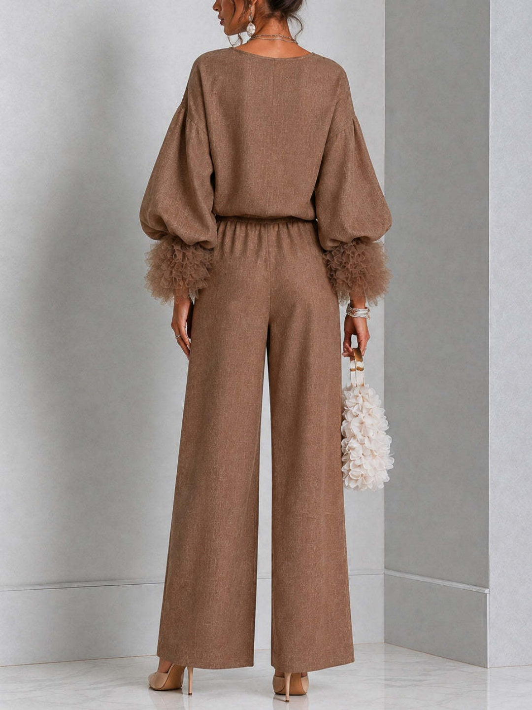 Rosalia Knit Top & Wide-Leg Trouser Set