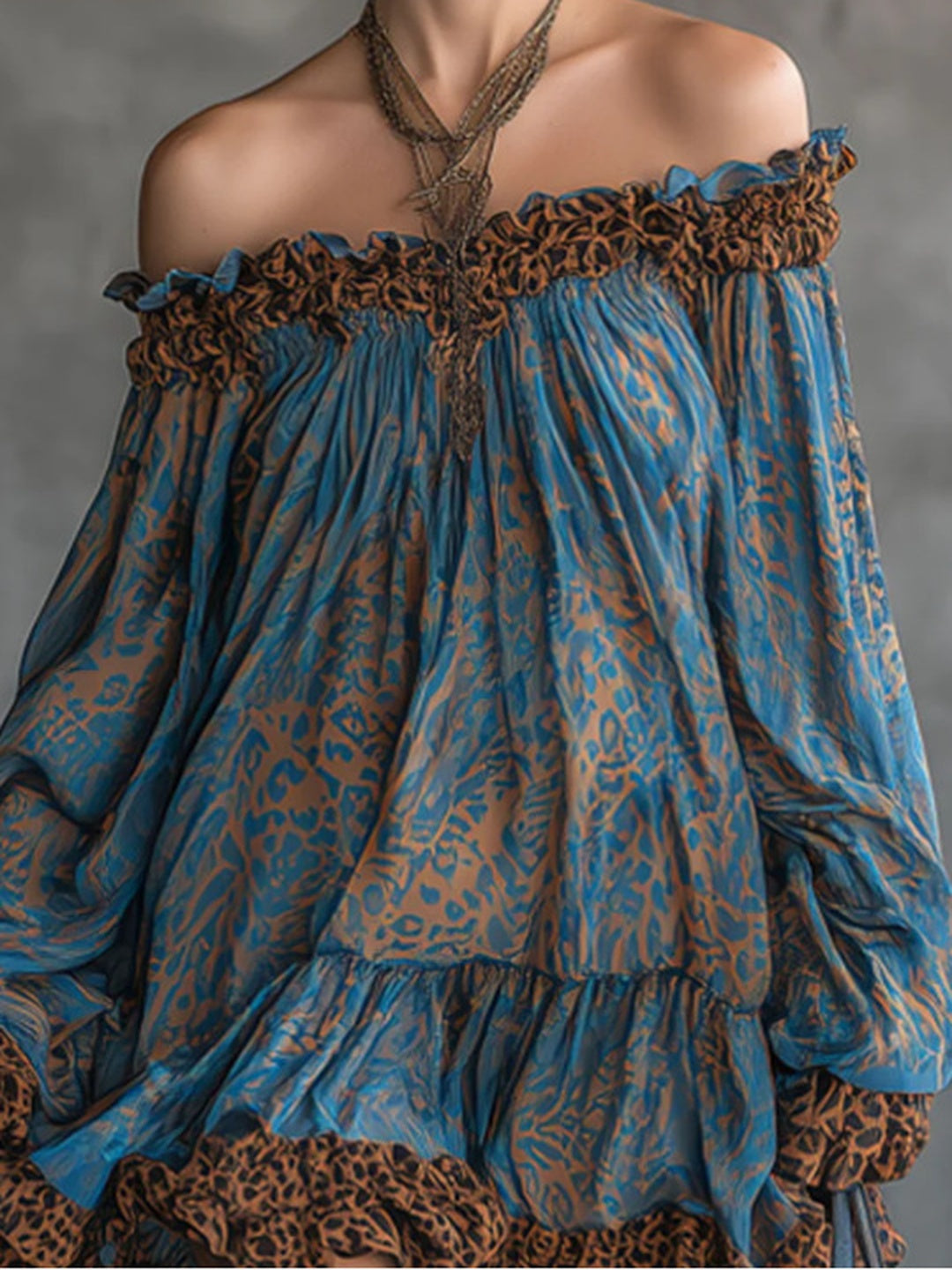 Marea Printed Off-Shoulder Mini Dress