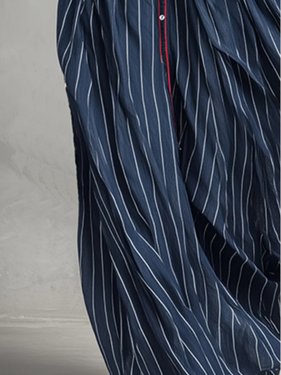 Adriana Pinstripe Pleated Maxi Dress