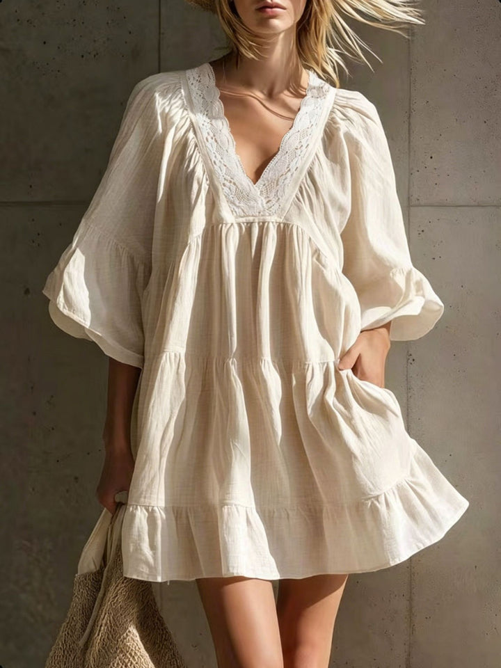 Dahlia White Babydoll Mini Dress