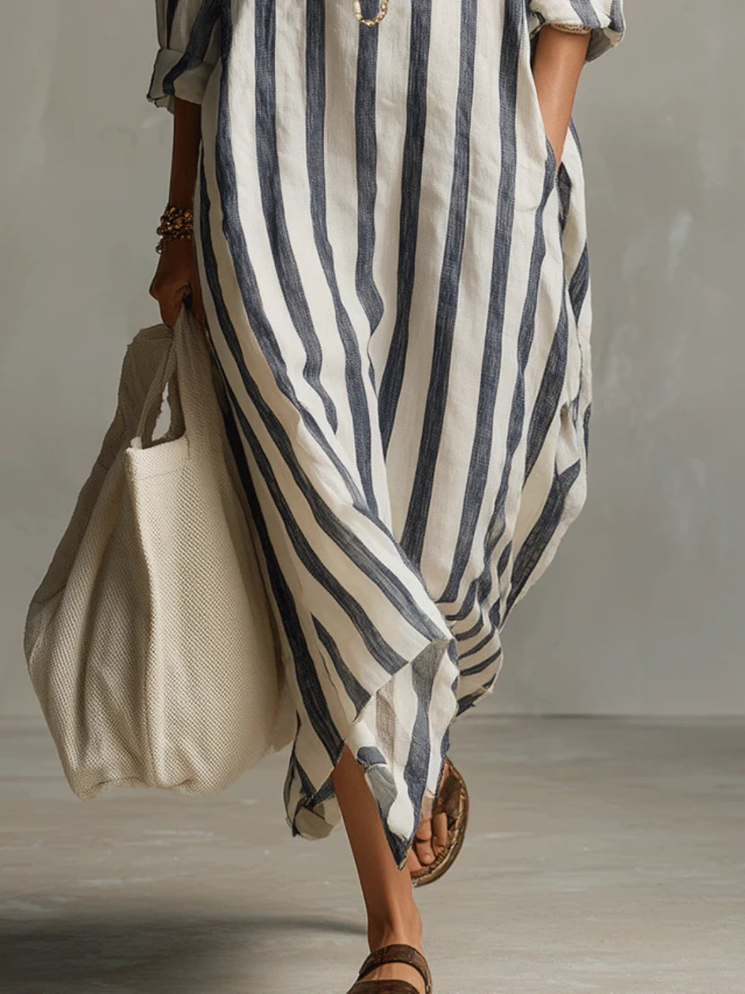 Rhea Multi Stripe Relaxed Shirt Dress