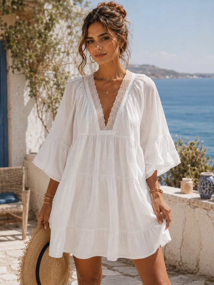 Dahlia White Babydoll Mini Dress