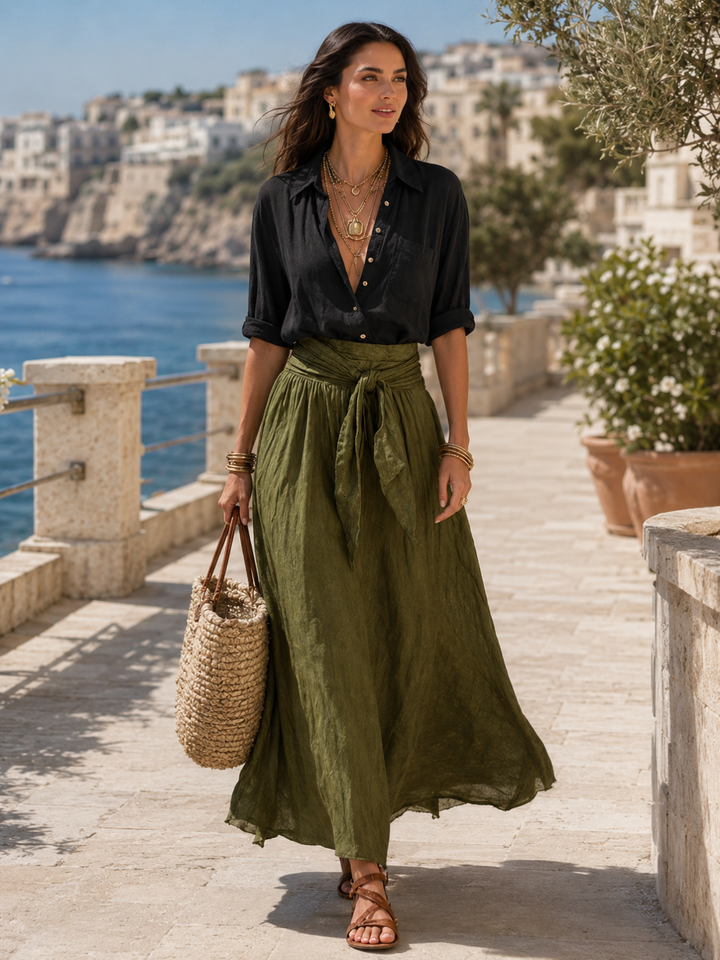 Zinnia Black Olive Resort Skirt Set