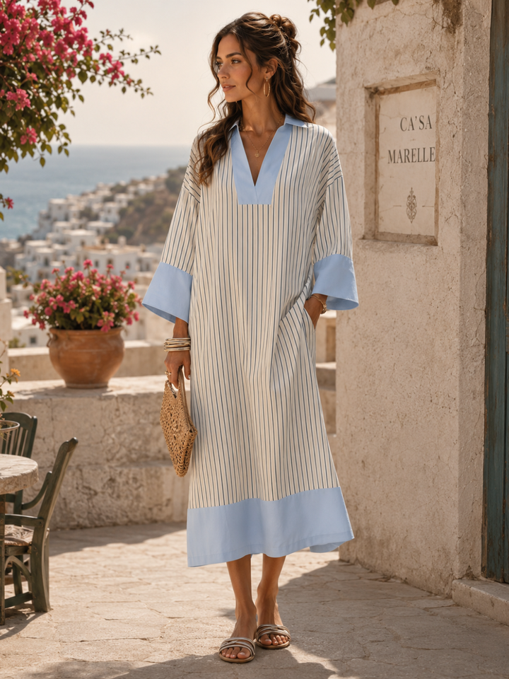 Carina Effortless Striped Midi Dress