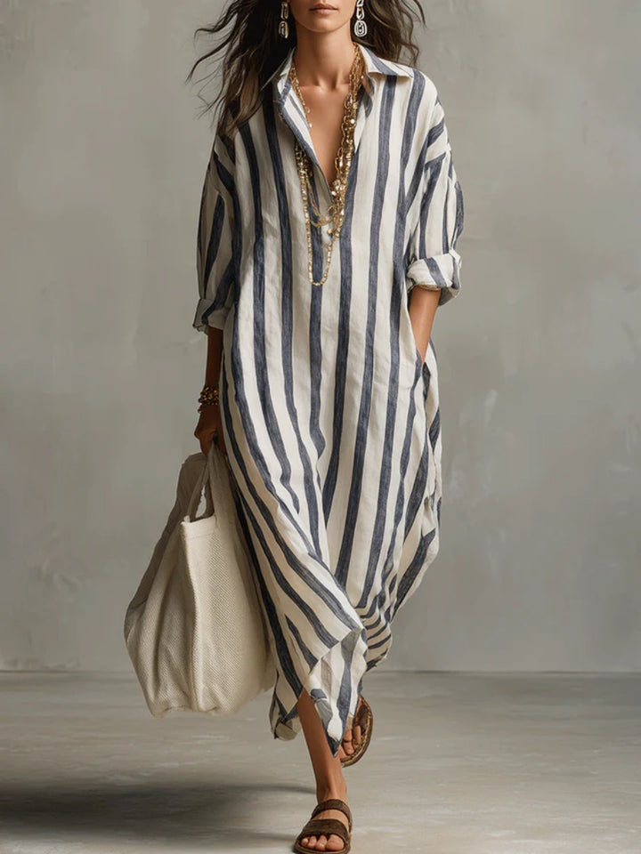 Rhea Multi Stripe Relaxed Shirt Dress
