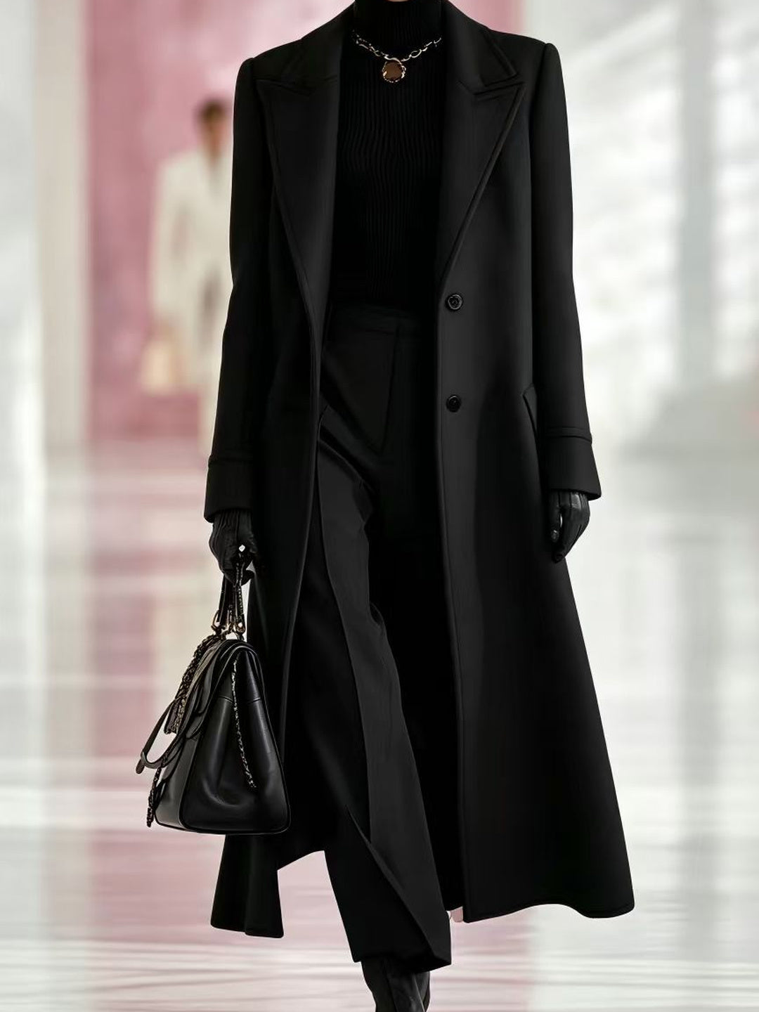 Marcella Tailored Longline Coat - Pink